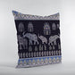 16” Purple Ornate Elephant Zippered Suede Throw Pillow