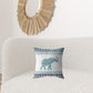 16” Teal Ornate Elephant Zippered Suede Throw Pillow