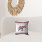 16” Red White Ornate Elephant Zippered Suede Throw Pillow