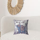 18” Blue Purple Ornate Elephant Zippered Suede Throw Pillow