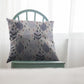16” Cream Gray Leaves Suede Zippered Throw Pillow