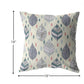 18” Cream Gray Leaves Suede Zippered Throw Pillow