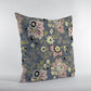 18” Gray Pink Jacobean Zippered Suede Throw Pillow