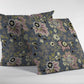 18” Gray Pink Jacobean Zippered Suede Throw Pillow