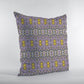 16” Purple Yellow Geofloral Zippered Suede Throw Pillow