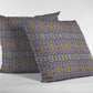 18” Purple Yellow Geofloral Zippered Suede Throw Pillow