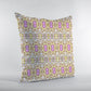 16” Yellow Lavender Geofloral Zippered Suede Throw Pillow