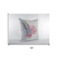 18” Pink White Peacock Zippered Suede Throw Pillow