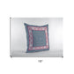 16" Pink Blue Nest Ornate Frame Zippered Suede Throw Pillow