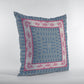 18" Pink Blue Nest Ornate Frame Zippered Suede Throw Pillow