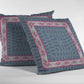 18" Pink Blue Nest Ornate Frame Zippered Suede Throw Pillow
