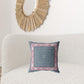 18" Pink Blue Nest Ornate Frame Zippered Suede Throw Pillow