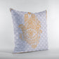 16” Gold Gray Hamsa Suede Zippered Throw Pillow
