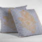 16” Gold Gray Hamsa Suede Zippered Throw Pillow