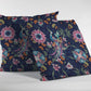 18" Navy Pink Peacock Zippered Suede Throw Pillow