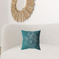 16” Teal White Hamsa Suede Zippered Throw Pillow