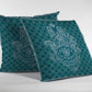 18” Teal White Hamsa Suede Zippered Throw Pillow