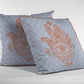16” Blue Orange Hamsa Suede Zippered Throw Pillow