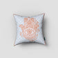 16” Blue Orange Hamsa Suede Zippered Throw Pillow