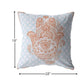 18” Blue Orange Hamsa Suede Zippered Throw Pillow