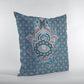 16” Slate Blue Hamsa Suede Zippered Throw Pillow