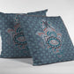 18” Slate Blue Hamsa Suede Zippered Throw Pillow