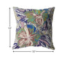 18” Lilac Green Hibiscus Zippered Suede Throw Pillow