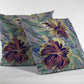 18” Terracotta Hibiscus Zippered Suede Throw Pillow