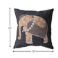 18” Orange Elephant Zippered Suede Throw Pillow