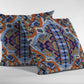 18" Orange Blue Boho Zippered Suede Throw Pillow