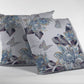 16” Gray White Butterfly Zippered Suede Throw Pillow
