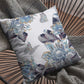 18” Gray White Butterfly Zippered Suede Throw Pillow