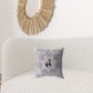 16” Gray Purple Horse Zippered Suede Throw Pillow