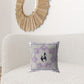18” Gray Purple Horse Zippered Suede Throw Pillow