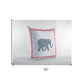 16” Blue Pink Elephant Zippered Suede Throw Pillow