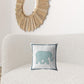 16” Blue White Elephant Zippered Suede Throw Pillow