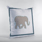18” Gold White Elephant Zippered Suede Throw Pillow