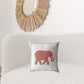 18” Orange White Elephant Zippered Suede Throw Pillow