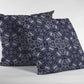 18" Navy Boho Pattern Zippered Suede Throw Pillow