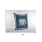 16” Spruce Blue Elephant Zippered Suede Throw Pillow