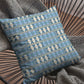 16" Blue Cream Spades Zippered Suede Throw Pillow