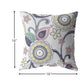 16” White Yellow Floral Suede Zippered Throw Pillow