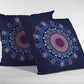 16"x16" Navy Zippered Suede Floral Throw Pillow