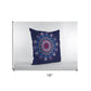 16"x16" Navy Zippered Suede Floral Throw Pillow
