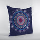 18"x18" Navy Zippered Suede Floral Throw Pillow