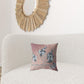 16” Dusty Pink Boho Bird Zippered Suede Throw Pillow