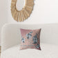 18” Dusty Pink Boho Bird Zippered Suede Throw Pillow