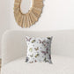 18" White Butterflies Zippered Suede Throw Pillow