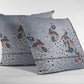 16” Gray Black Boho Bird Zippered Suede Throw Pillow
