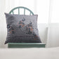 18” Gray Black Boho Bird Zippered Suede Throw Pillow